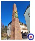 Kursaechsische Postmeilensteine - Distanzsaeule Oberes Tor in Rochlitz, Sachsen 13. Maerz 2022 (3).JPG